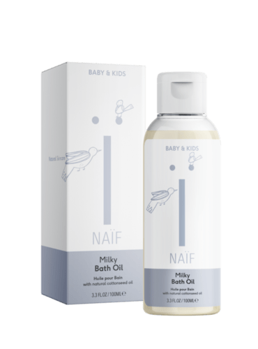 Natuurlijke milky badolie voor baby en kind van het merk Naif